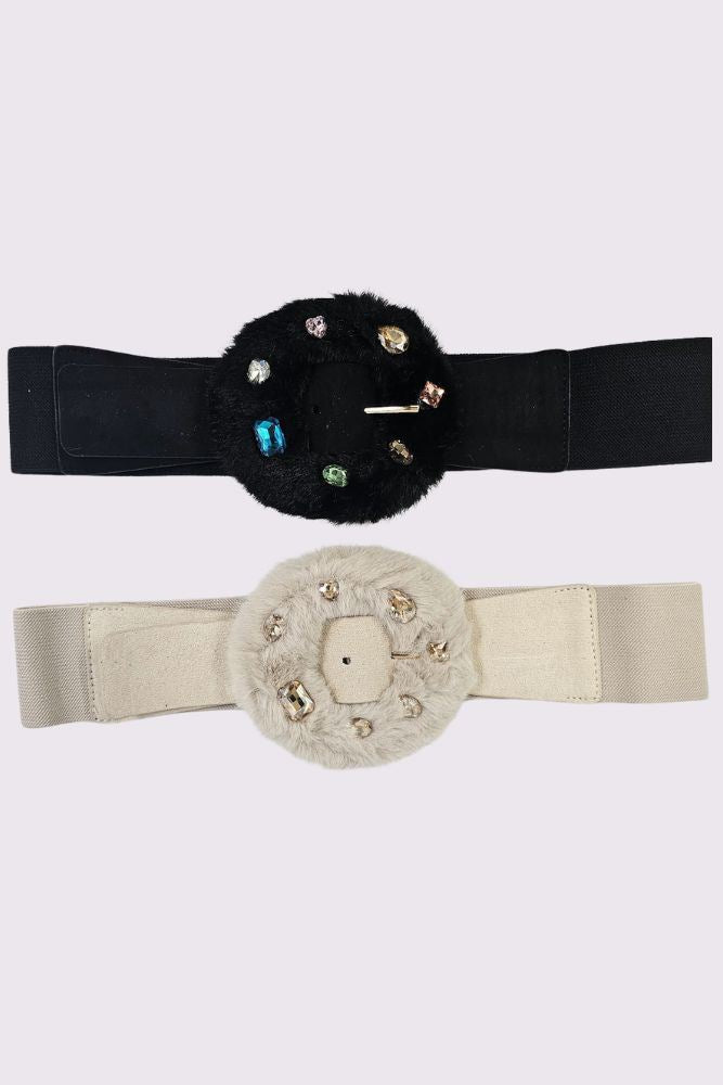 Pearl Buckle Elasticated Belt