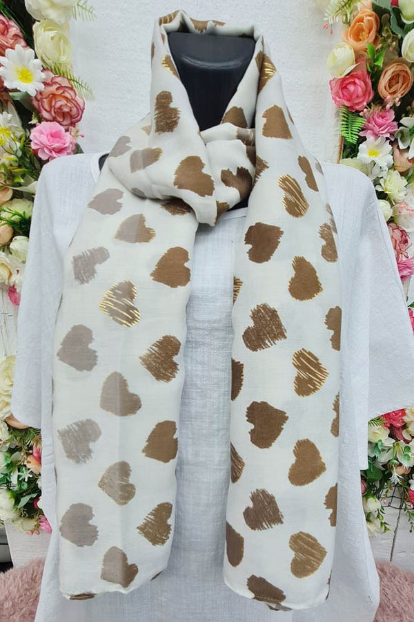 Heart Print Scarves