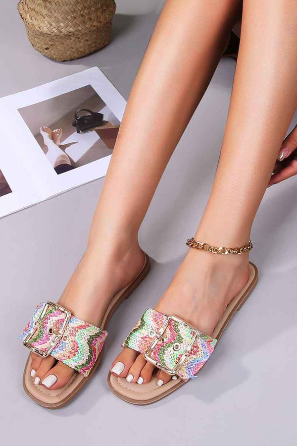 Multi Color Buckle Strap Flat Slider