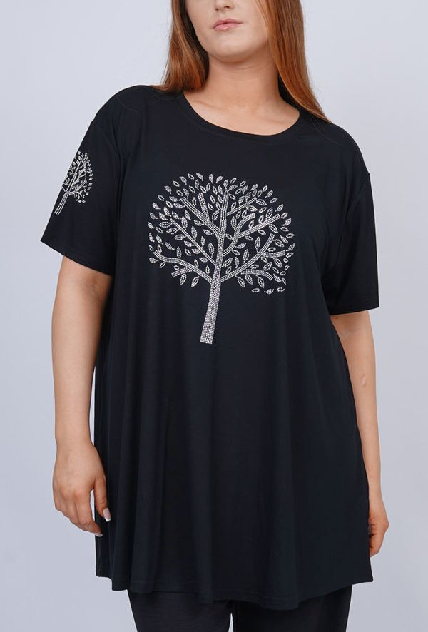 Diamante Tree Pattern Top