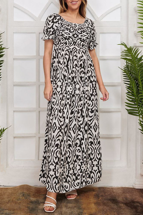 Abstract Print Viscose Dress