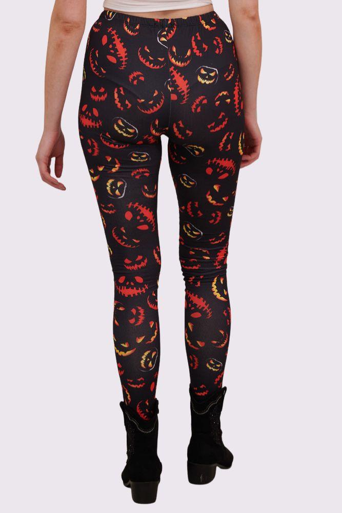 Scary Pumpkins Print Halloween Leggings