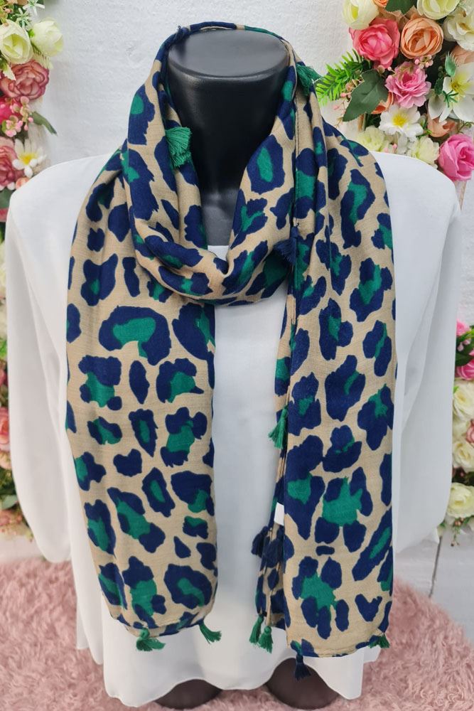 Leopard Print Tassel Scarves