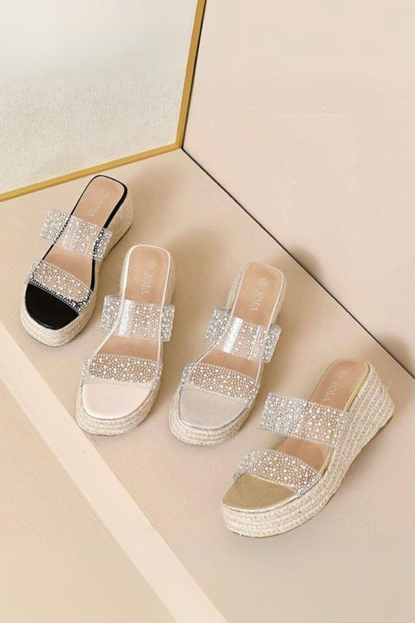 Diamante Strap Wedge Slipper