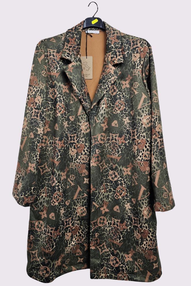 Multi Pattern Oversized Long Coat