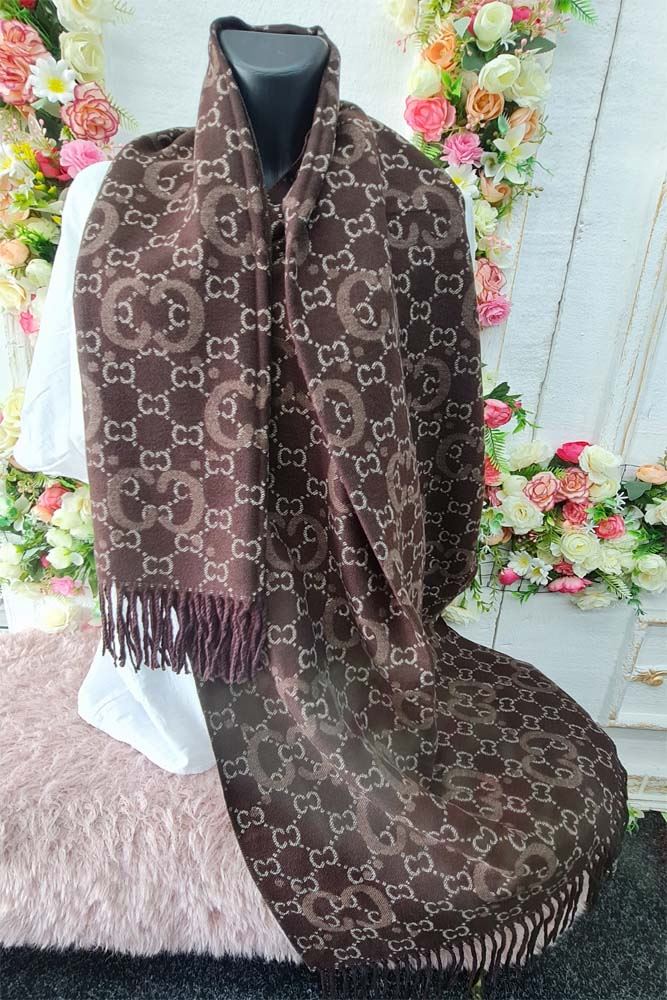 Geometric Print Soft Feel Tassel Scarves