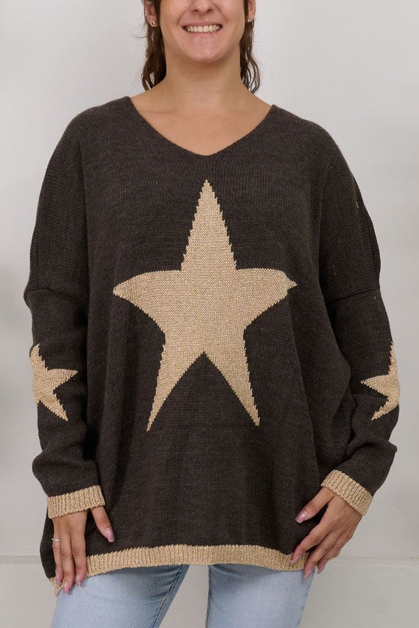 Star Motif Acrylic Jumper