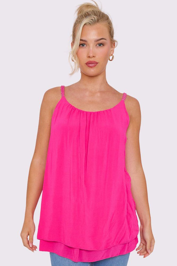 Plain Ruffle Layered Hem Top