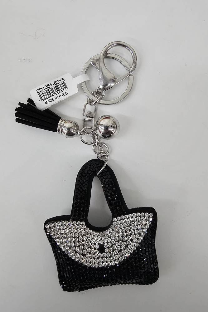 Diamante Hand Bags Tassel Keyrings