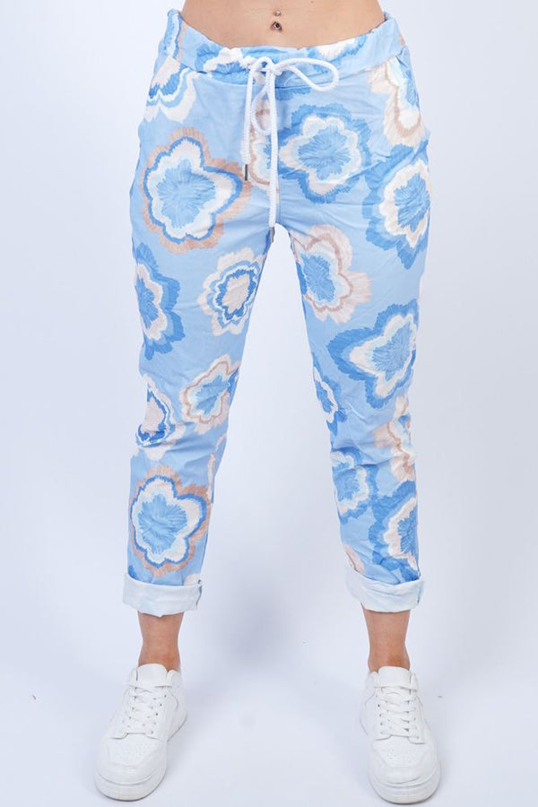 Abstract Tie Dye Print Drawstring Waistband Pants