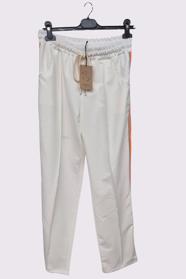 Plain Side Stripe Drawstring Pockets Trousers