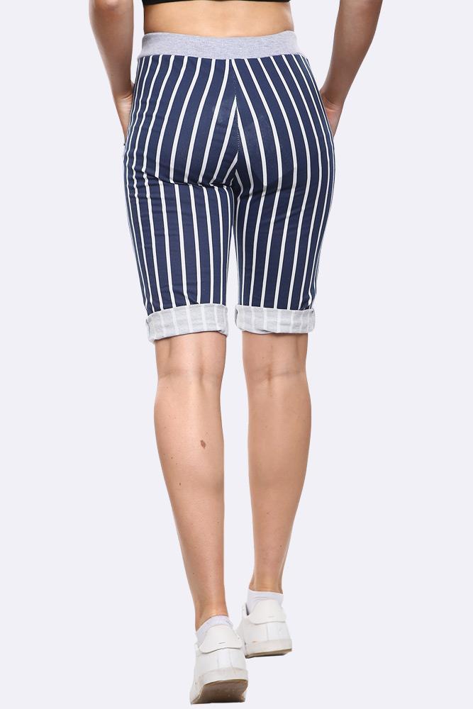 Italian Stripe Drawstring 3/4 Trouser