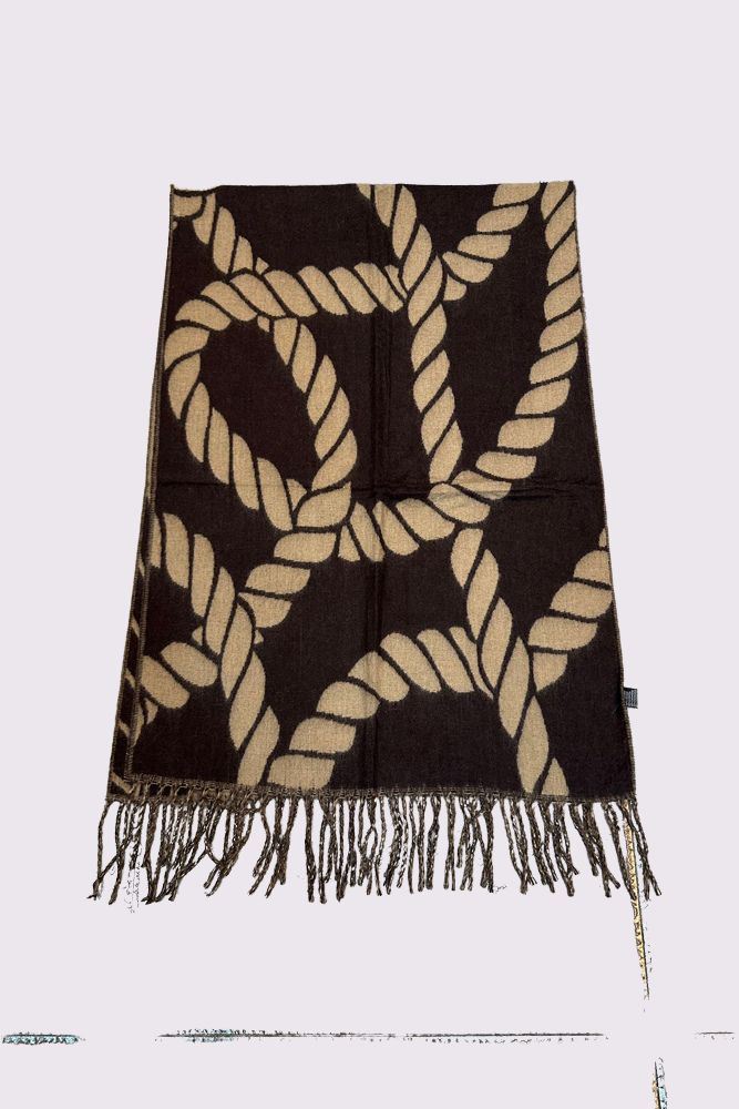 Abstract Ropes Print Soft Feel Tassel Scarves