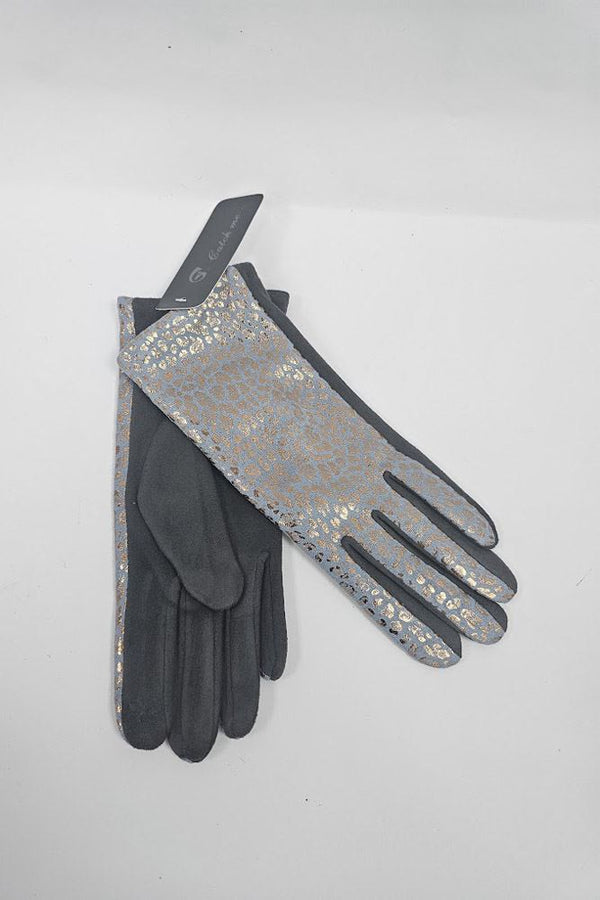 Foil Leopard Pattern Soft Gloves