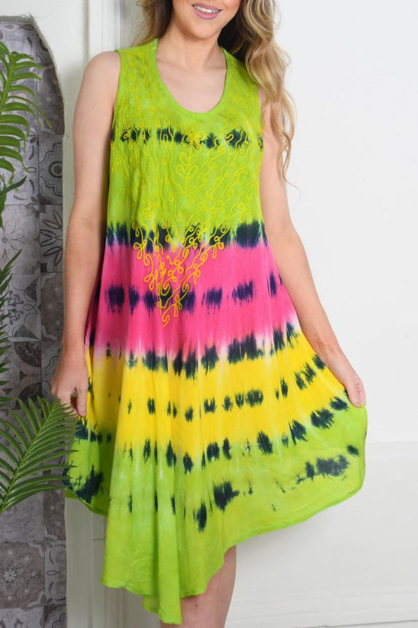 Tiedye Print Umbrela Dress