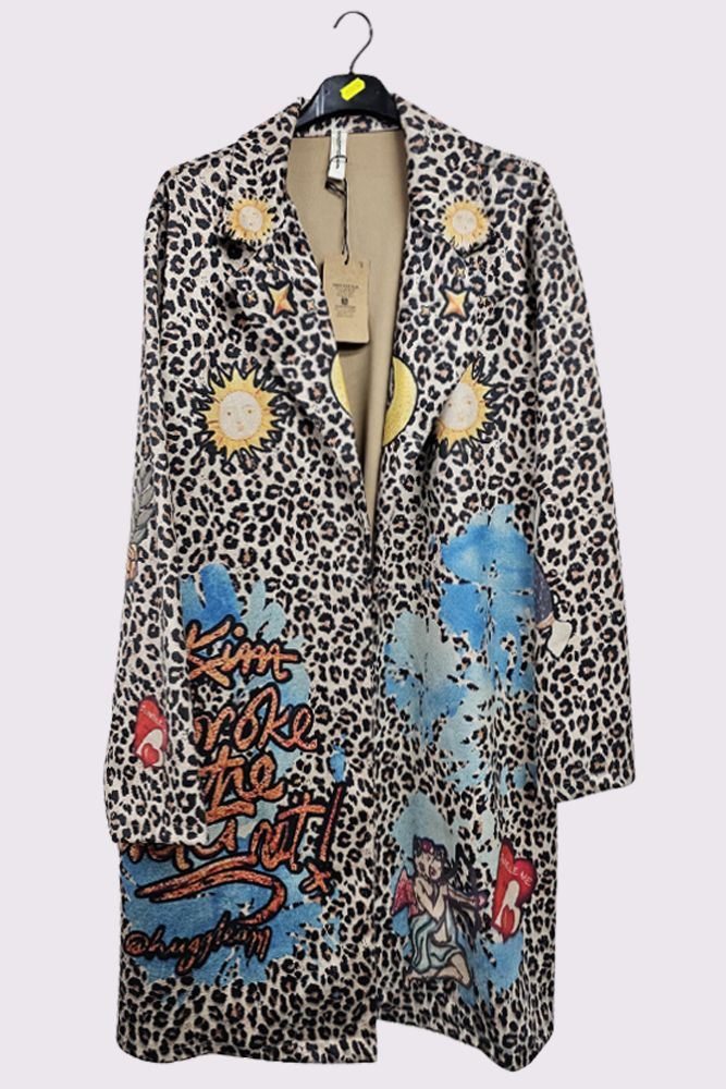 Multi Pattern Oversized Long Coat