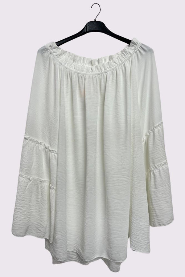 Plain Curved Hem Oversized Top