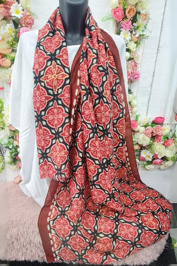 Floral Print Cotton Scarves