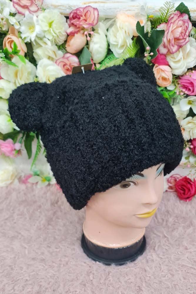 Faux Fur Bear Ear Soft Hat