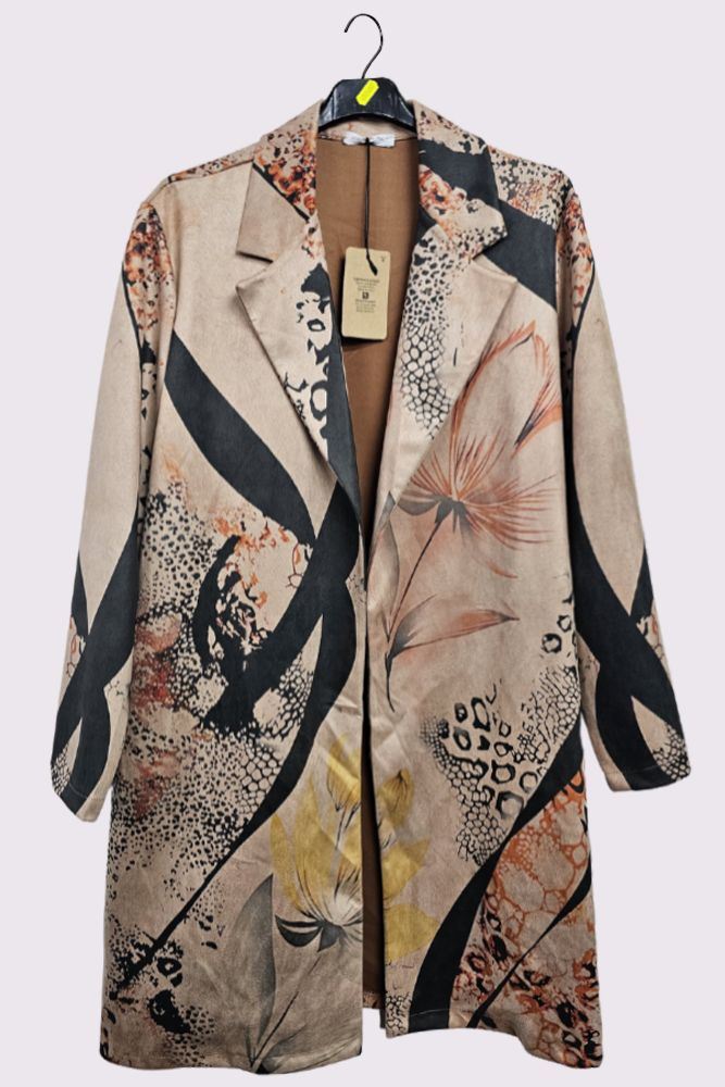 Multi Pattern Oversized Long Coat