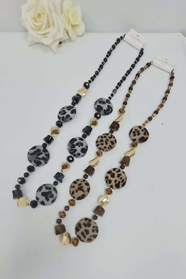 Leopard Stone Beaded Necklace