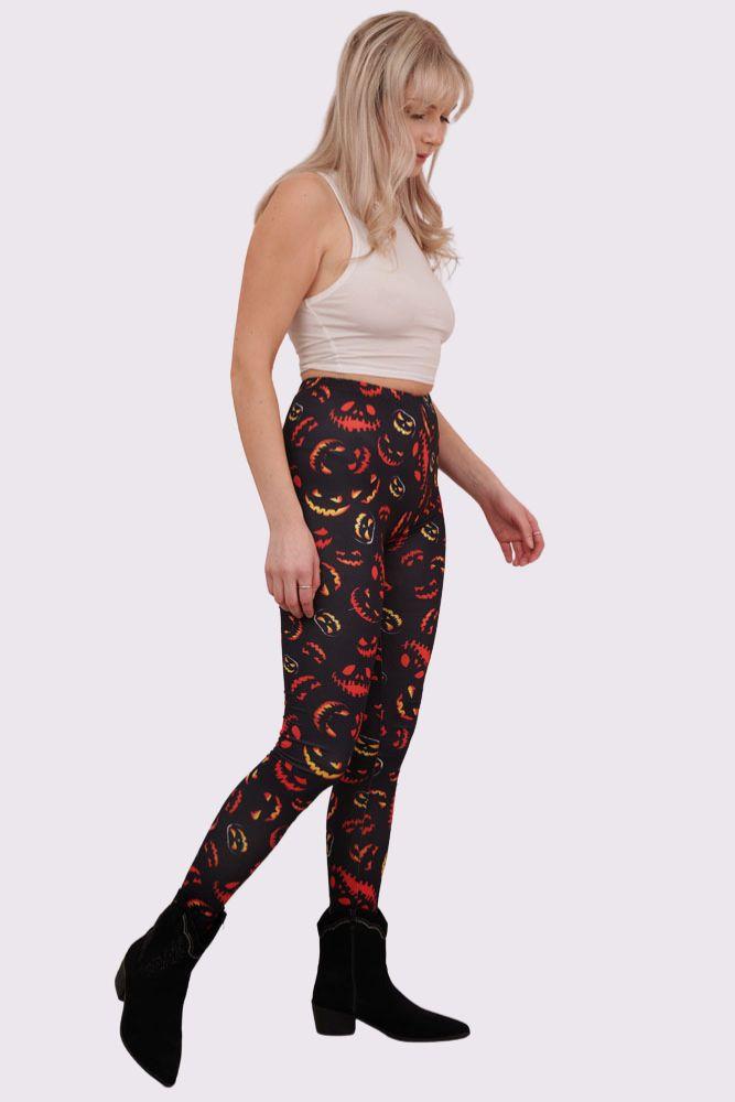 Scary Pumpkins Print Halloween Leggings