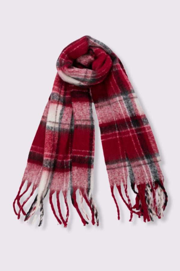 Plaid Print Soft Feel Tassel Scarves