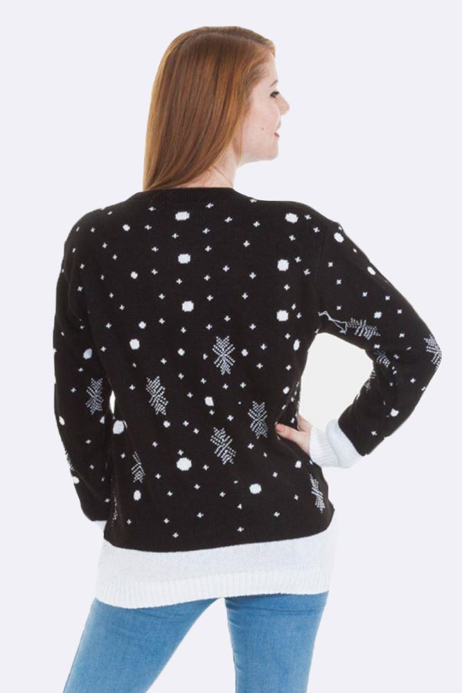 Womens Smiling Rudolph XMAS Jumper