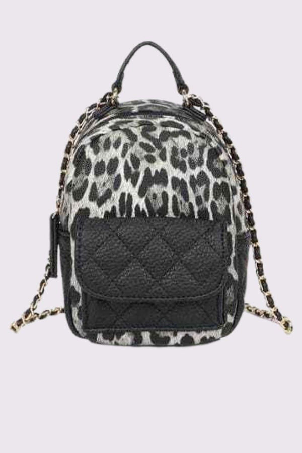 Leopard Print Backpack Bag