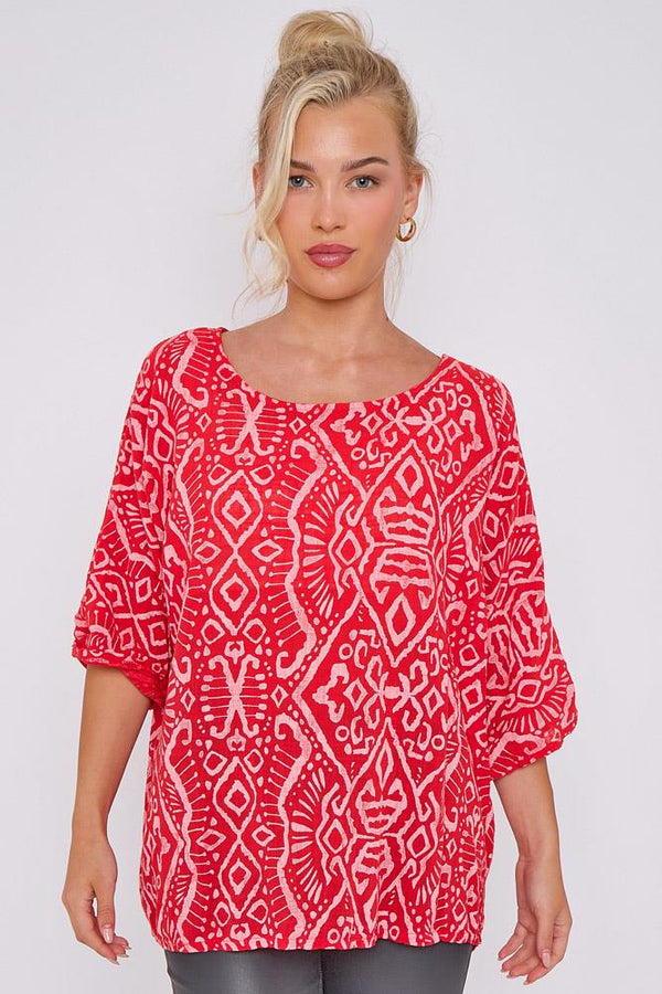 Aztec Print Cotton Top