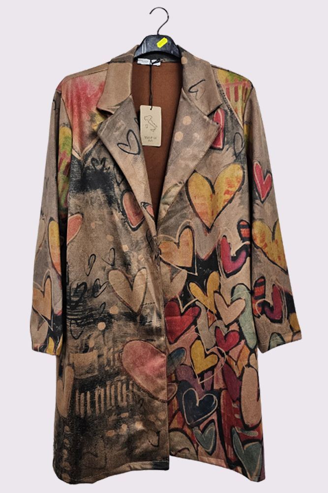 Multi Pattern Oversized Long Coat