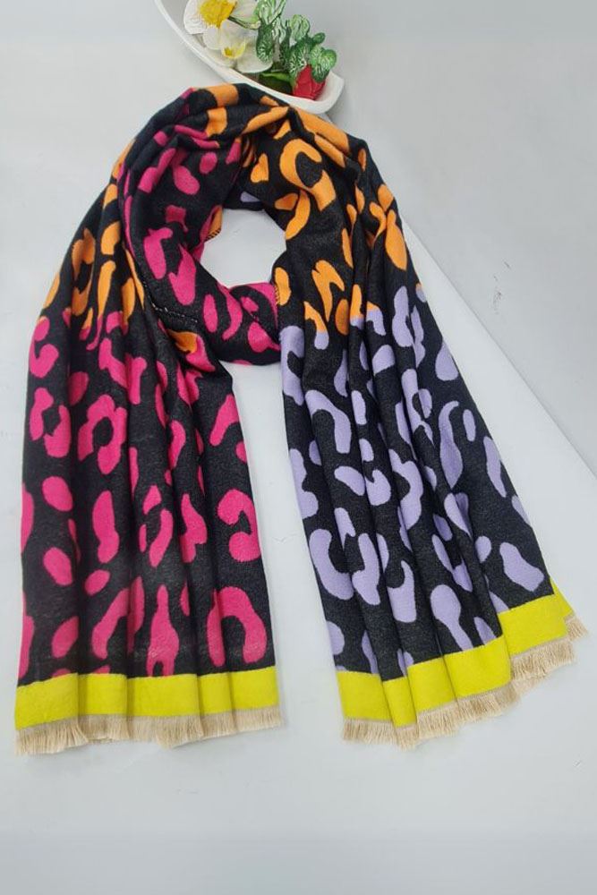 Multicolor Leopard Print Scarves