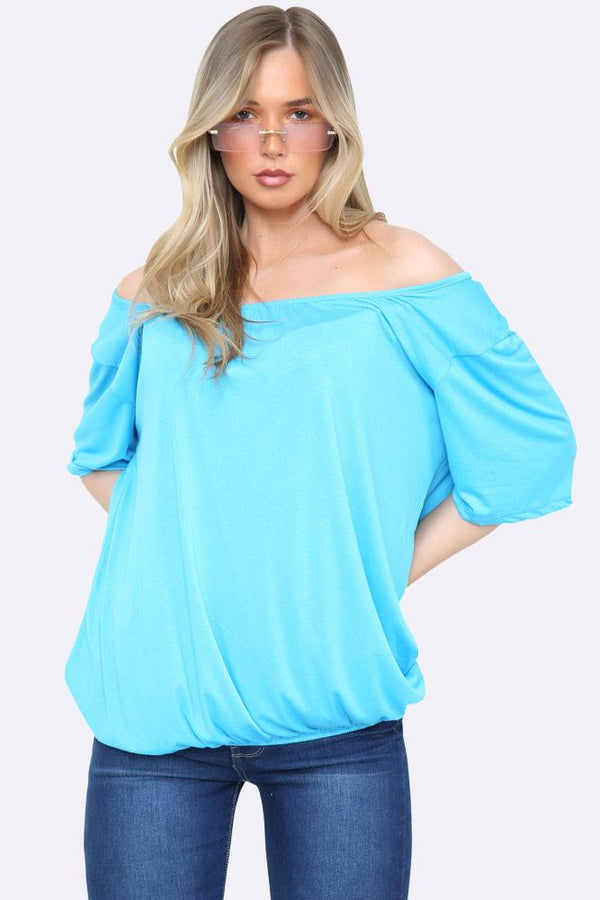 Bubble Hem Scoop Neck Top