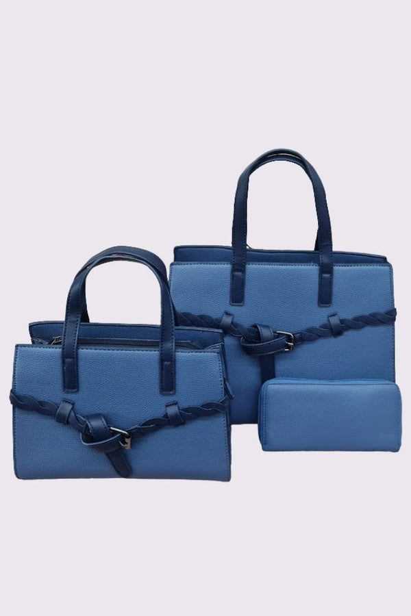 Belted Two Handle Shoulder Bag Set