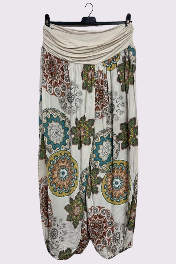 Multi Mandala Print Baggy Harem Style Trousers