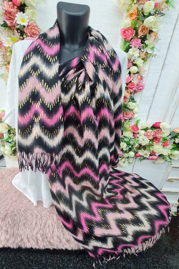 Aztec Print Soft Feel Tassel Scarves