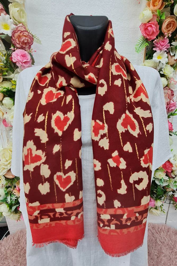 Tie Dye Heart Print Scarves