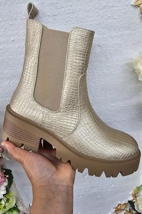 Chunky Elastic Ankle Boot