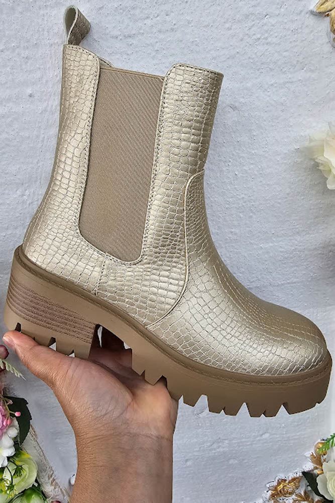 Chunky Elastic Ankle Boot