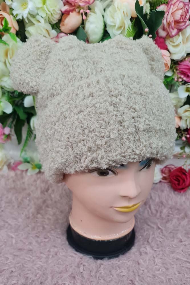 Faux Fur Bear Ear Soft Hat