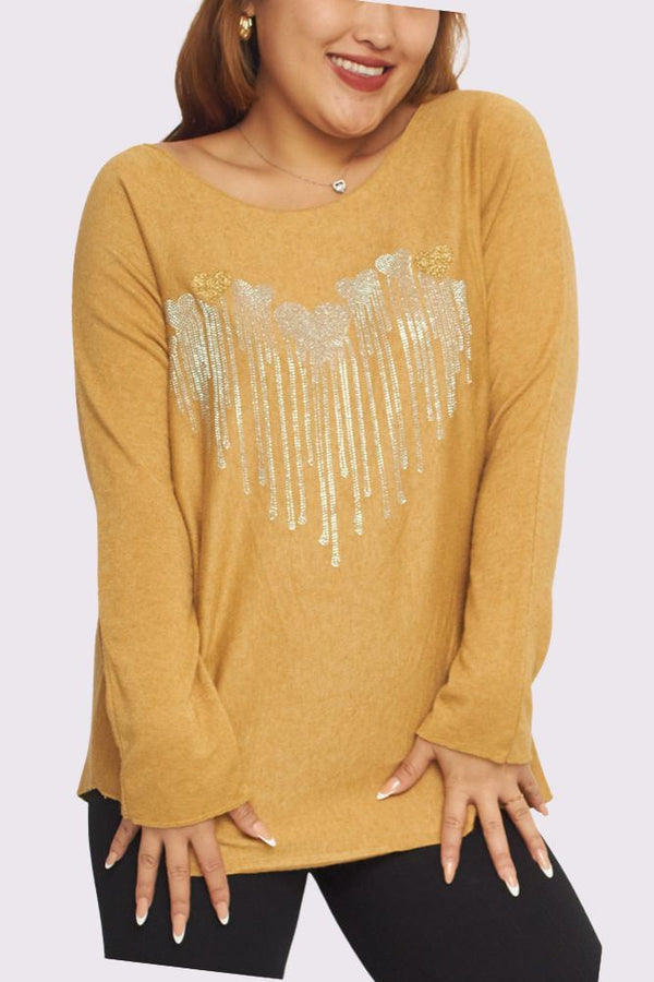 Diamante Heart Pattern Top