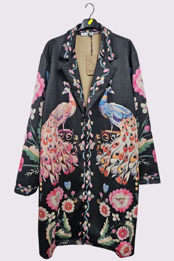 Multi Pattern Oversized Long Coat