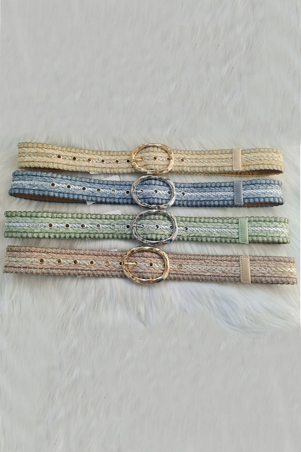 Braided Metallic Buckle Belt