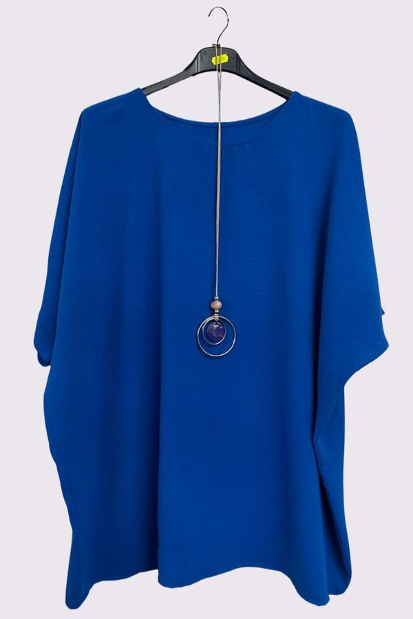 Plain Necklace Tunic Top