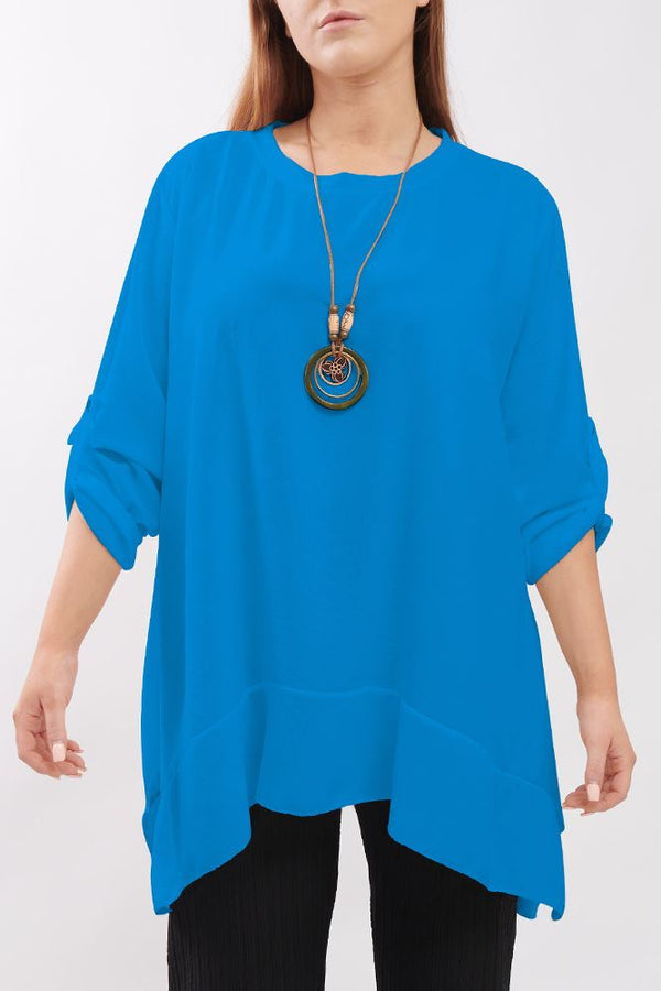 Plain Side Split Necklace Top