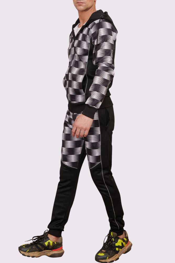 Check Print Zip Through Tracksuit