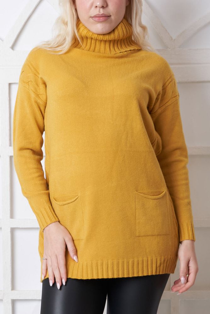 Plain Ribbed Pocket Tunic Top