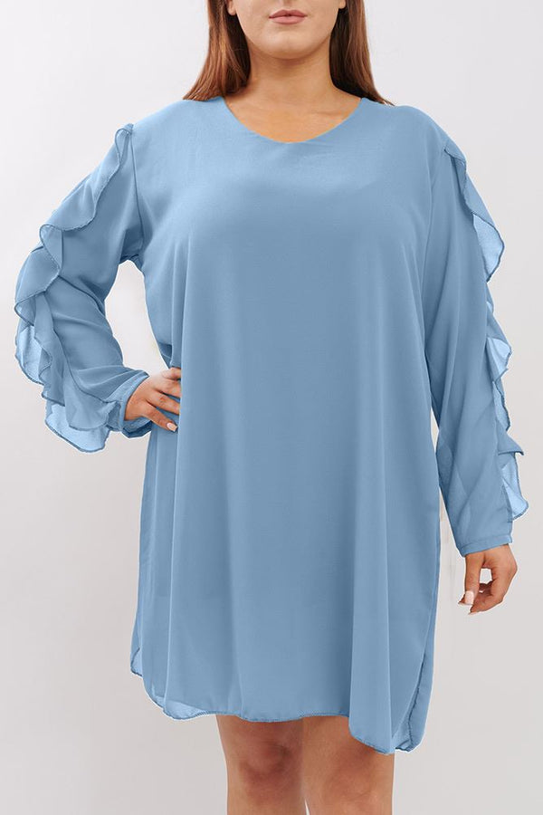 Plain Ruffle Sleeve Top