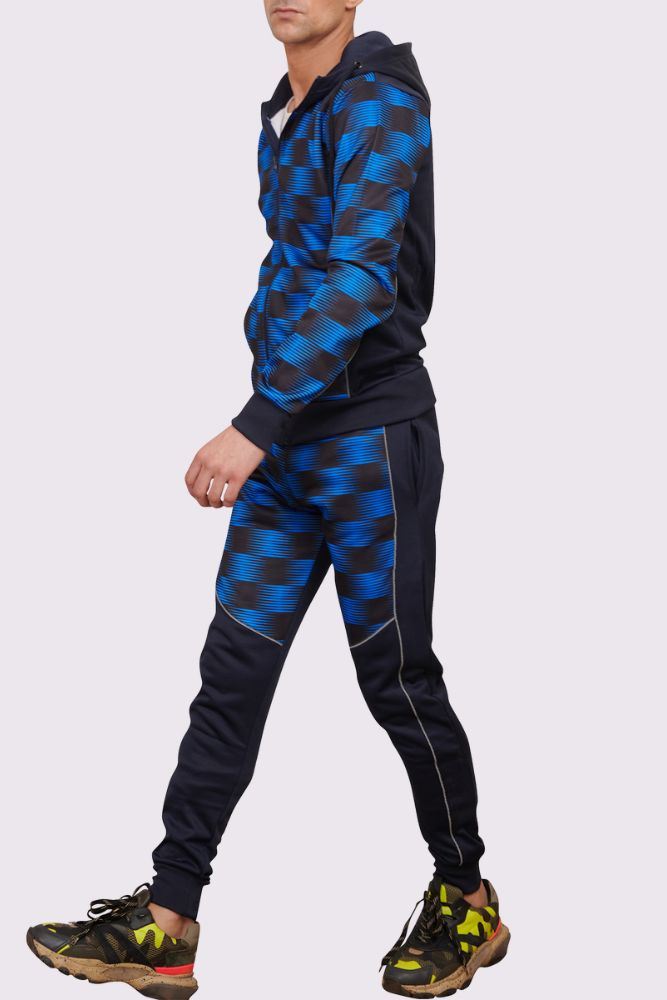 Check Print Zip Through Tracksuit