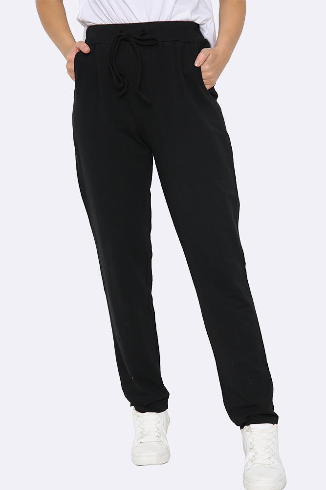 Wholesale Women Italian Plain Drawstring Pocket Trousers